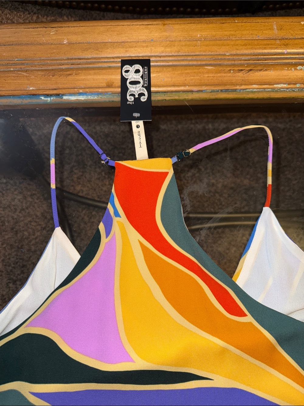 Tyche Cream Cami with Subtle Pastel Print - Picture 5 of 5